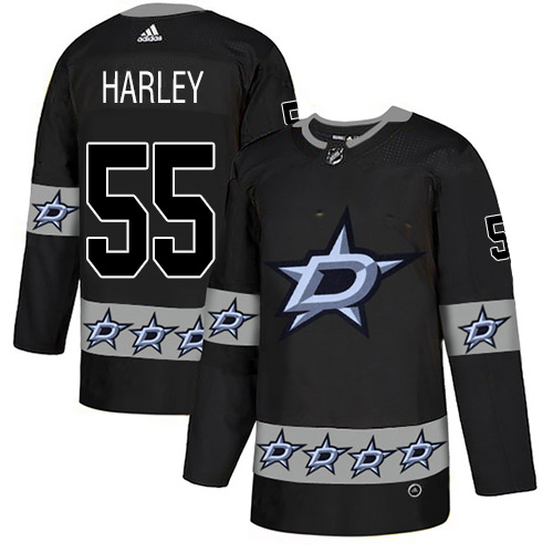 Adidas Men Dallas Stars #55 Thomas Harley Black Authentic Team Logo Fashion Stitched NHL Jersey